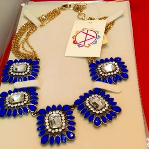 Amrita Singh Blue Crystal Majestic Statement Necklace